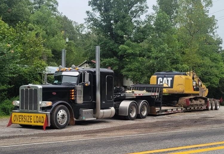 Cat Tractor on trailer