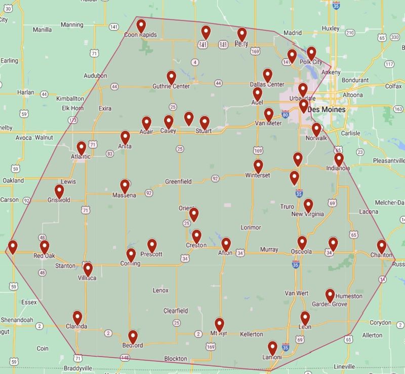 Diversified Towing Recovery Service map