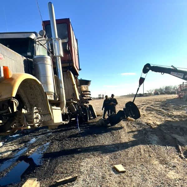 Truck fire cleanup in Albia Iowa 