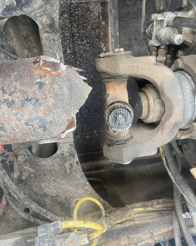 Broken truck part