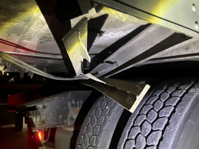 Damage to underside of truck