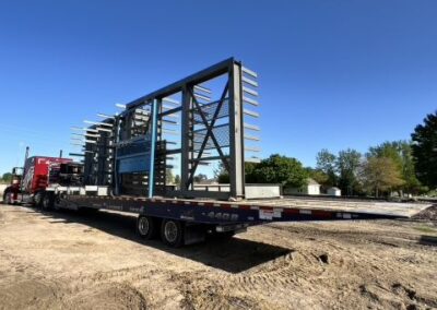 Large piece of equipment on a trailer